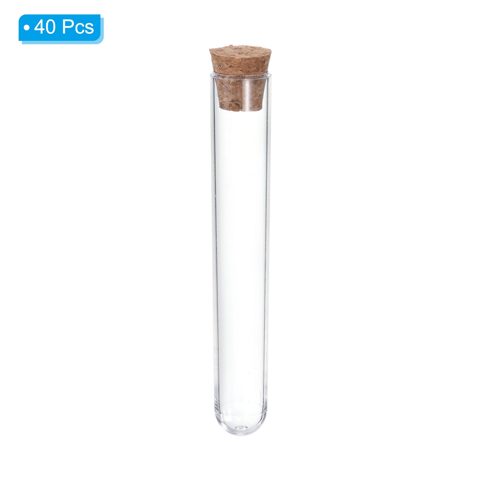 6ml Plastic Test Tubes with Cork Stoppers, 40Pcs 78x13mm Tubes