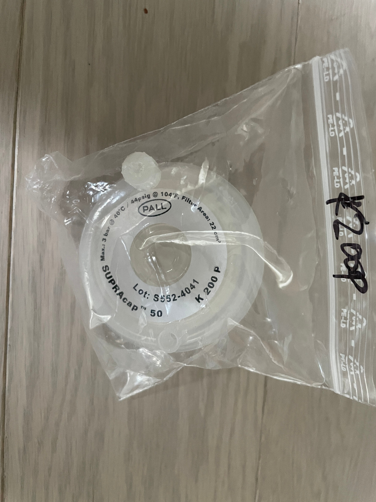 Pall SC050P200 Supracap 50 Depth Filter Capsule K200P media 3-6 µm luer lock fq