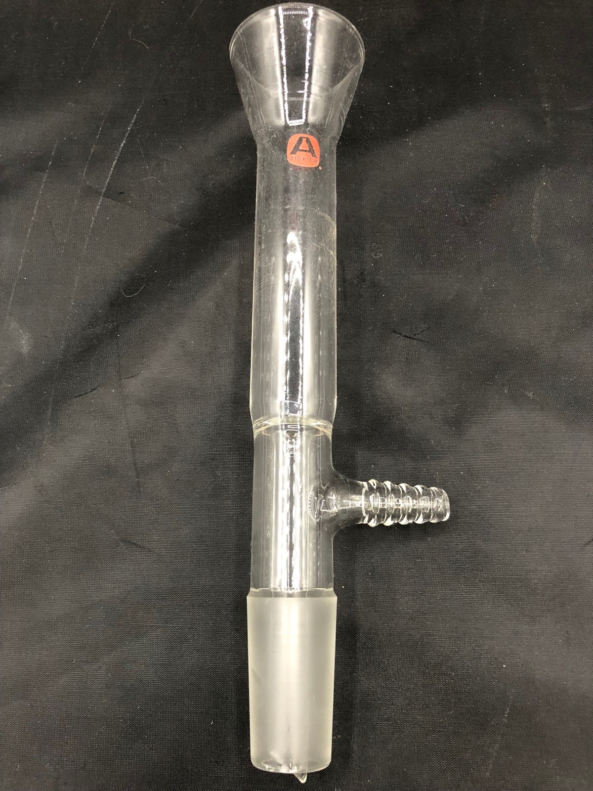 ALDRICH Glass 45mm Dia 24/40 Inner Pluro Vacuum Filtration Adapter 5 Ribbed Hose