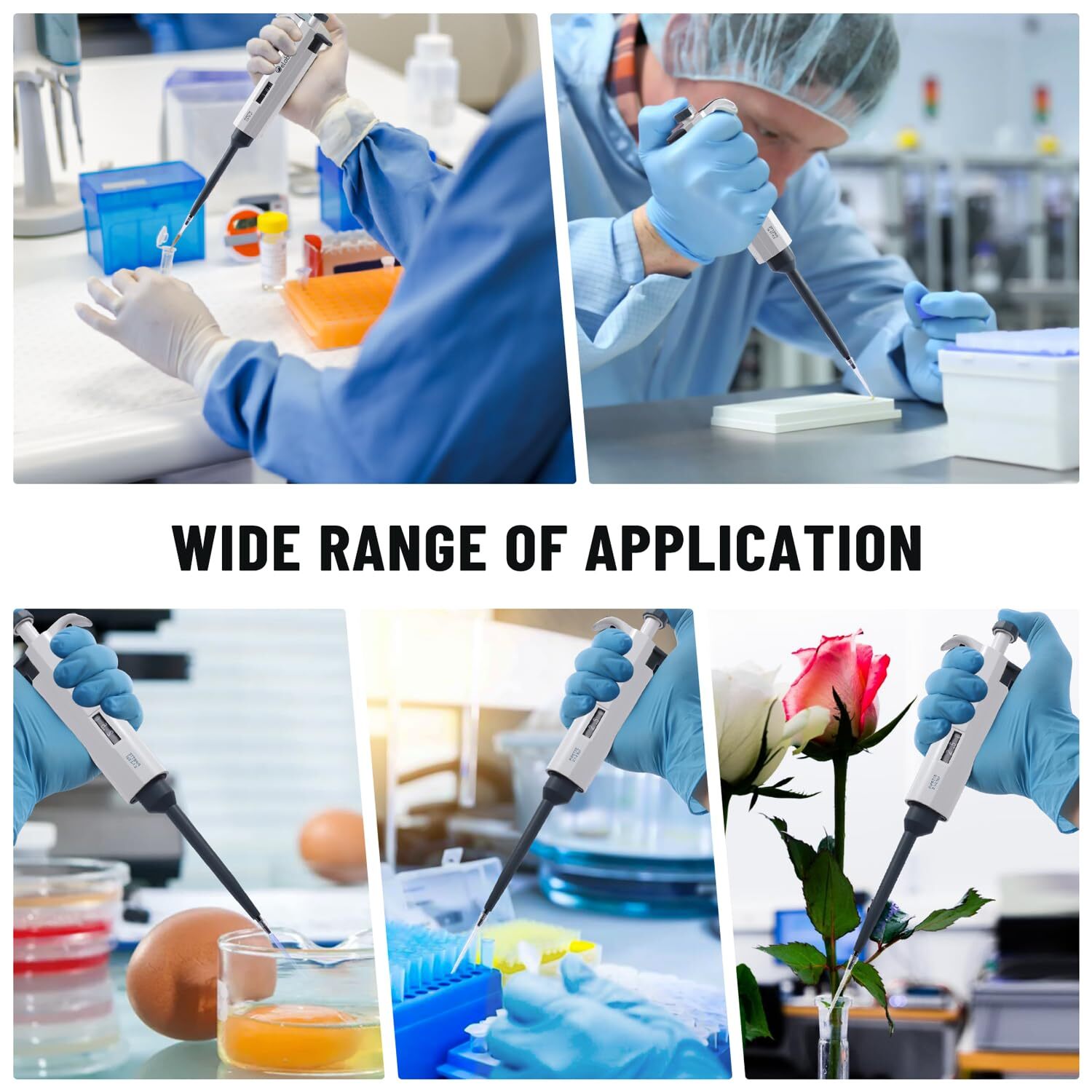Adjustable Volume Pipette Single Channel Micropipette High Precision Pipettor