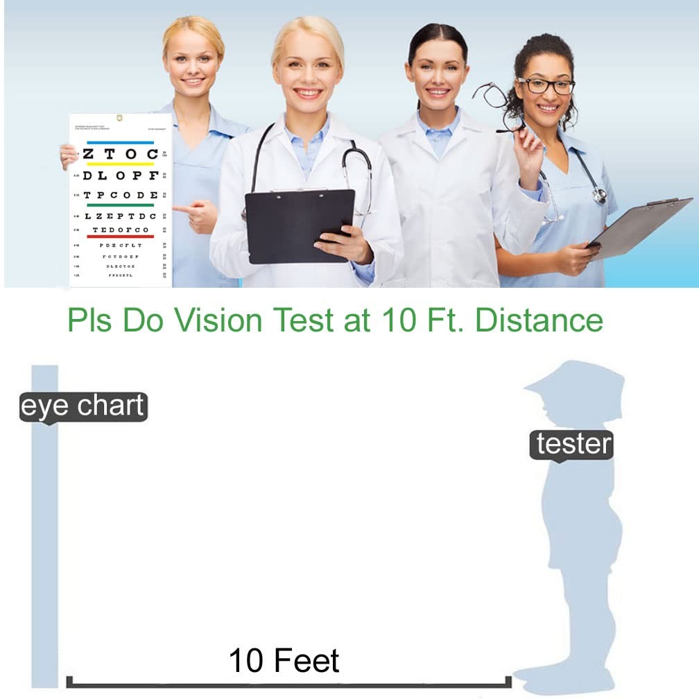 Eye Chart, Upgraded Snellen Chart for Exams 10 10 Feet Test Distance