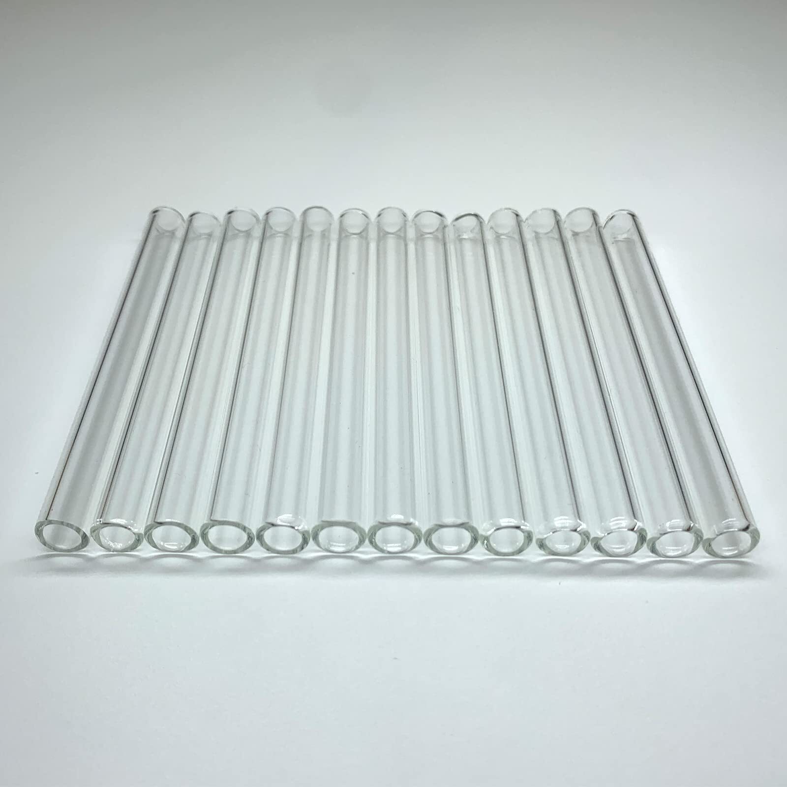 12 Reusable Glass Tubes Borosilicate 10mm OD 4 Inch for Short Cups Clear
