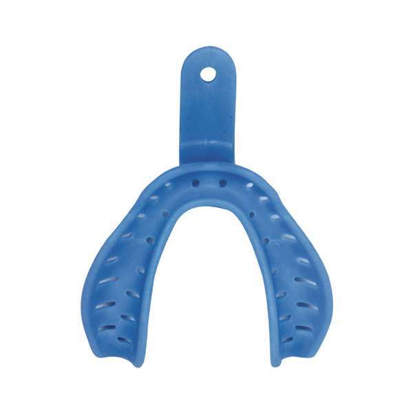 maxill #4 Blue Medium Lower Anodontia Impression Tray 12/Bag