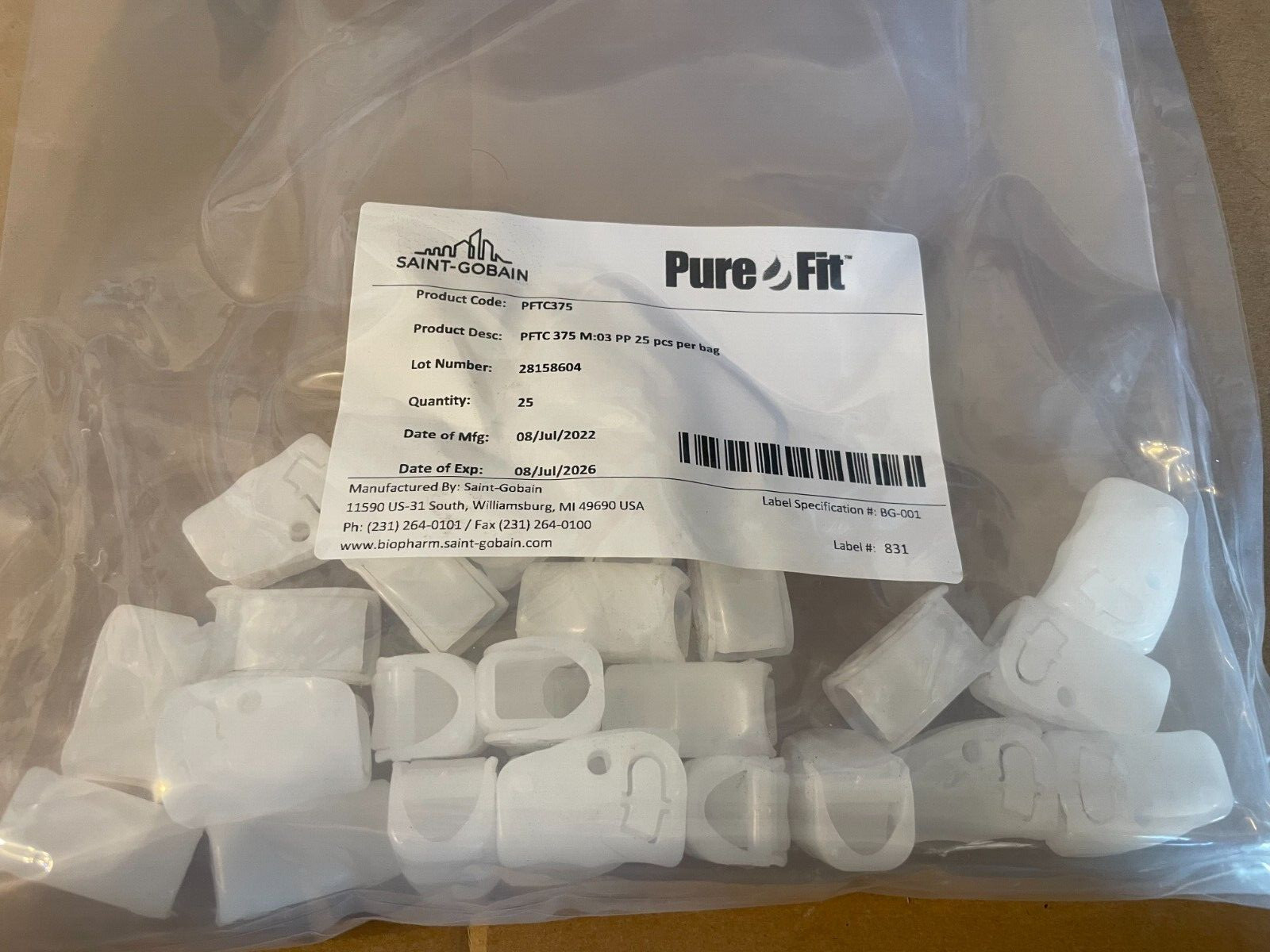 SAINT-GOBAIN PURE FIT PFTC375 PFTC 375 M:03 PP 25 pcs. SEALED IN BAG