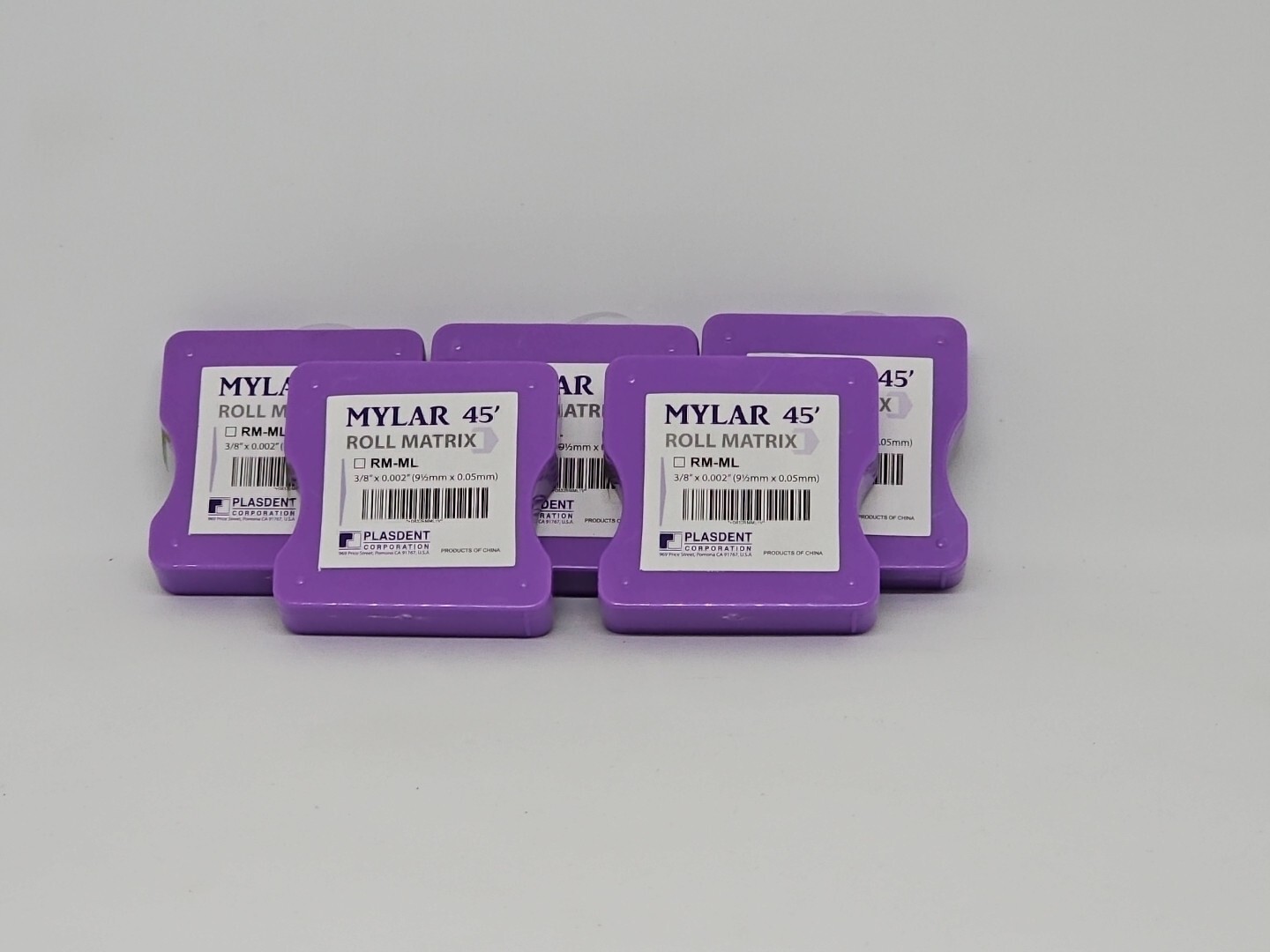 Plasdent Mylar Roll Matrix Dispenser, 45′, 9 1/2mm (3/8) x 0.05mm (0.002)5 Pack