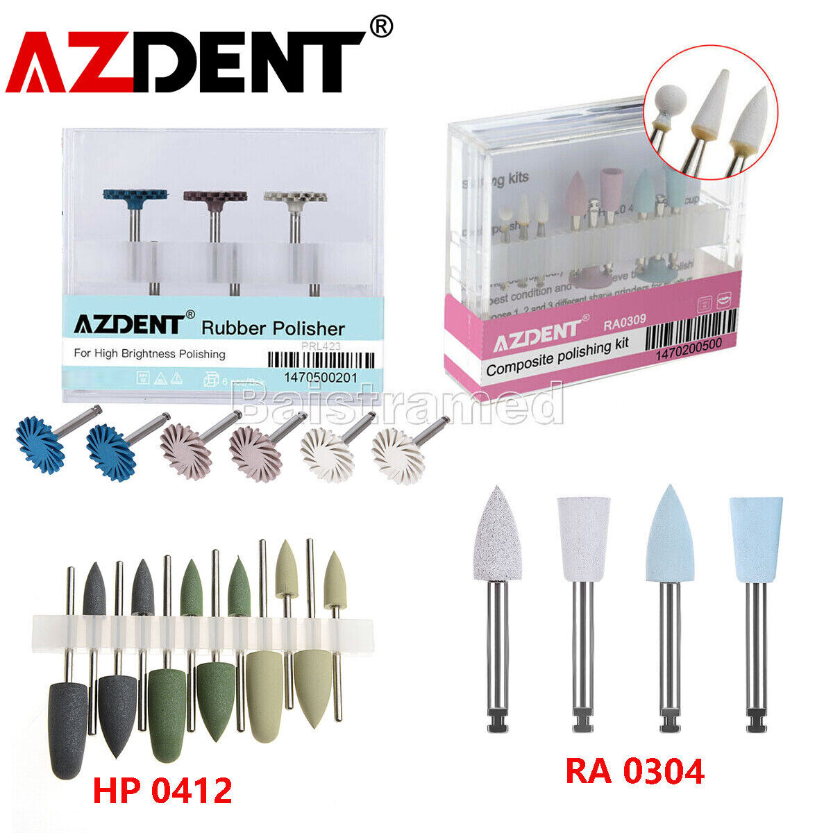 AZDENT Dental Bur Composite Polishing Kit RA HP Bur For Low-Speed Handpiece