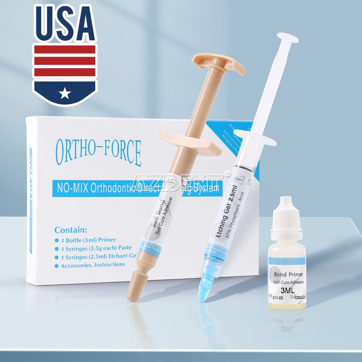 1 X Dental Etch Visible light curing Dentin Enamel Resin Bonding Adhesive