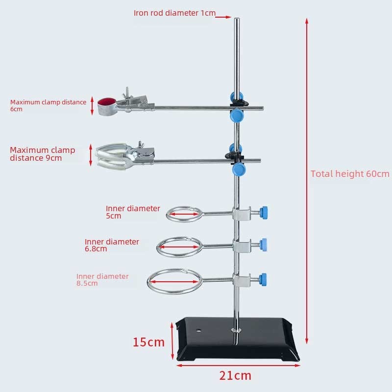 Lab Support Stand with Flask, Condenser, Cross Clamp, Iron Ring Accessories