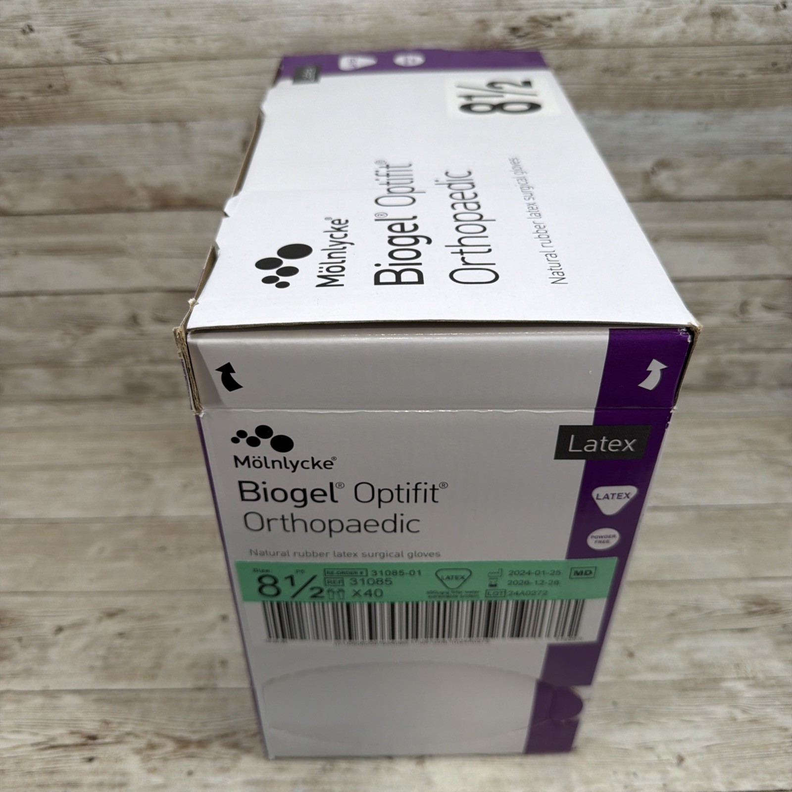 Biogel Optifit Orthopaedic LATEX Surgical Gloves *40 Pair* Size: 8.5 Exp: 12/26