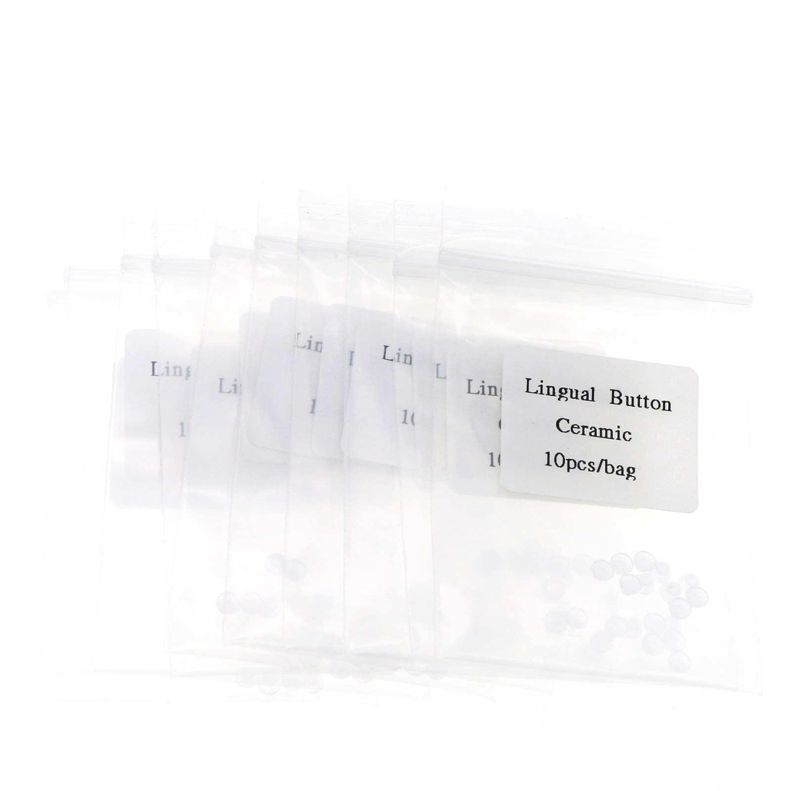 US Dental Ortho Lingual Buttons Bondable Round Mesh Base Metal/Ceramic Composite