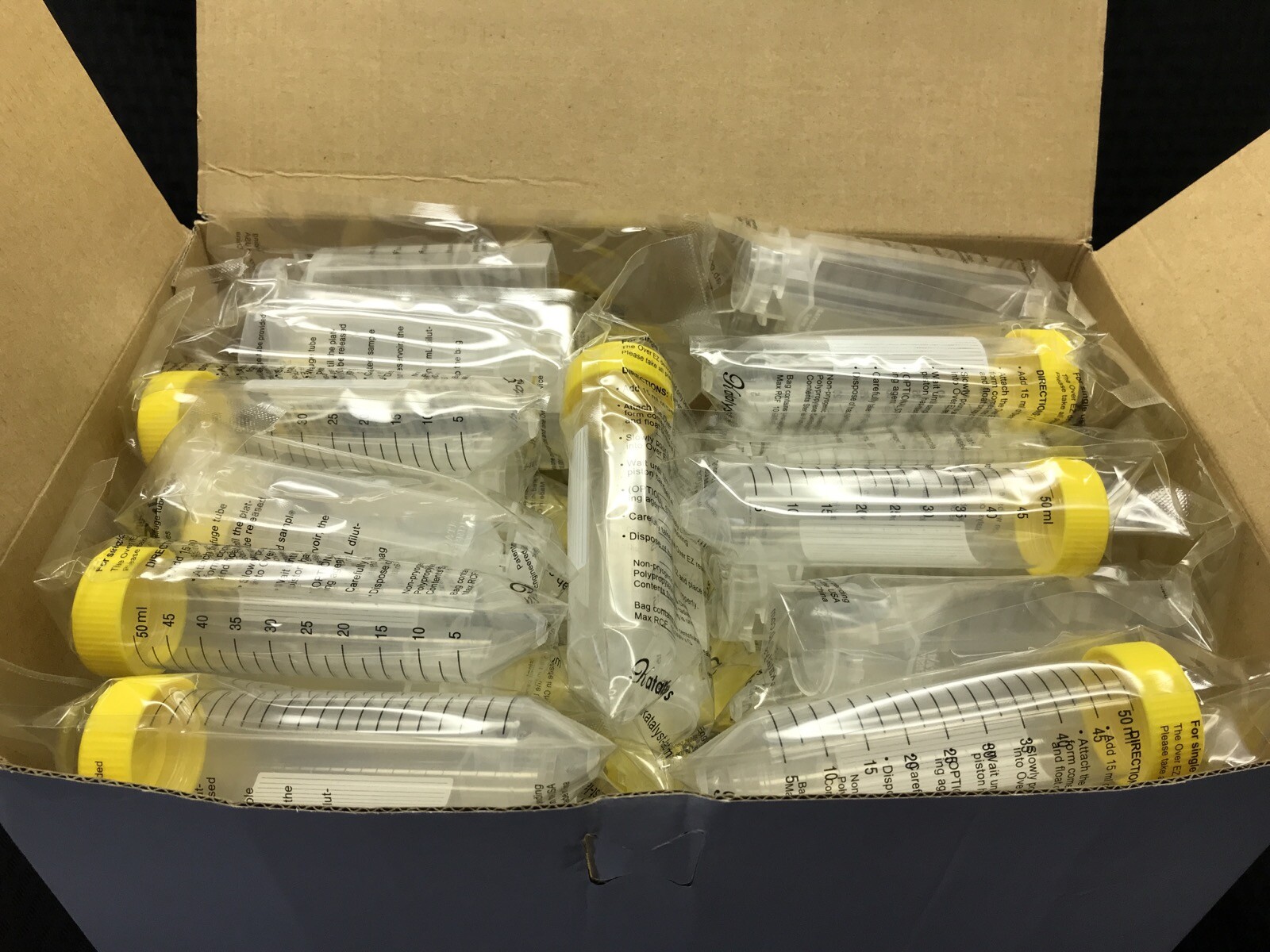 (40/Pack) KATALYST 50mL Over EZ Clear PP Graduated Centrifuge Tubes w/Cap
