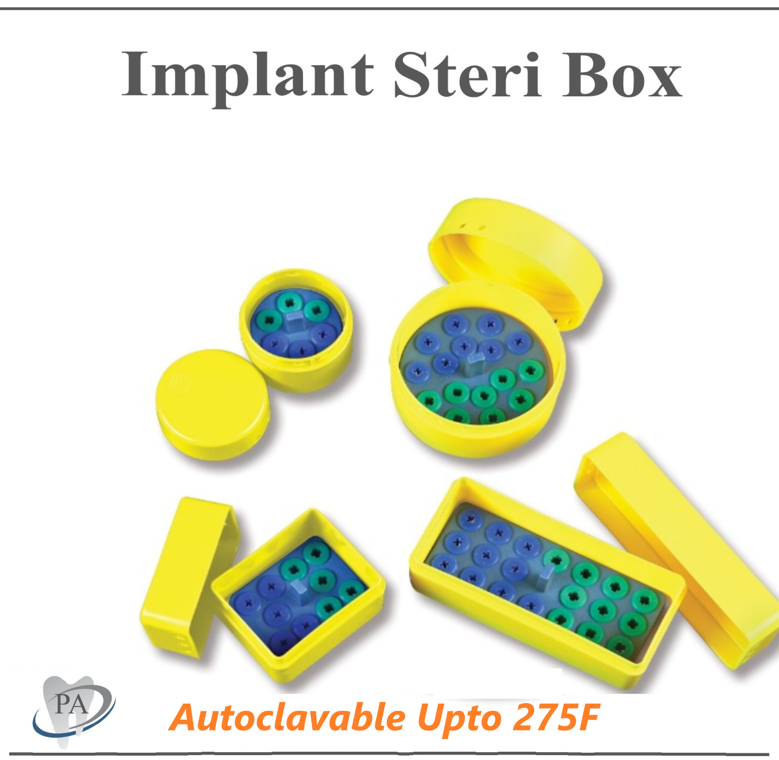 Dental Lab Large Round Implant Steri Box, Autoclave to 275F, Capacity: 20, Endo