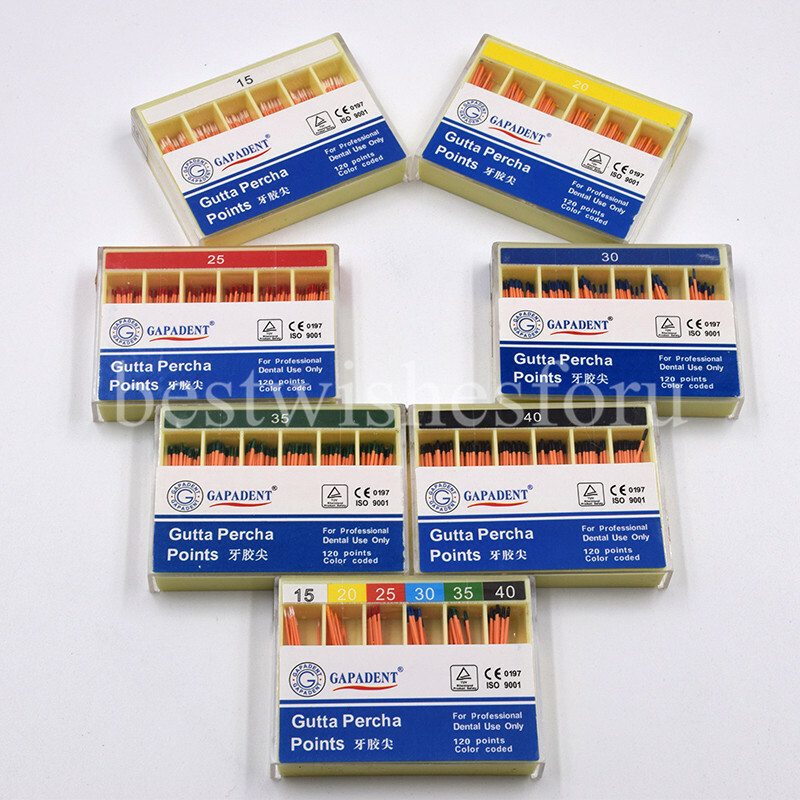 1x Dental GAPADENT Gutta Percha Points 15#20#25#30#35#40# 120 Points FDA CE