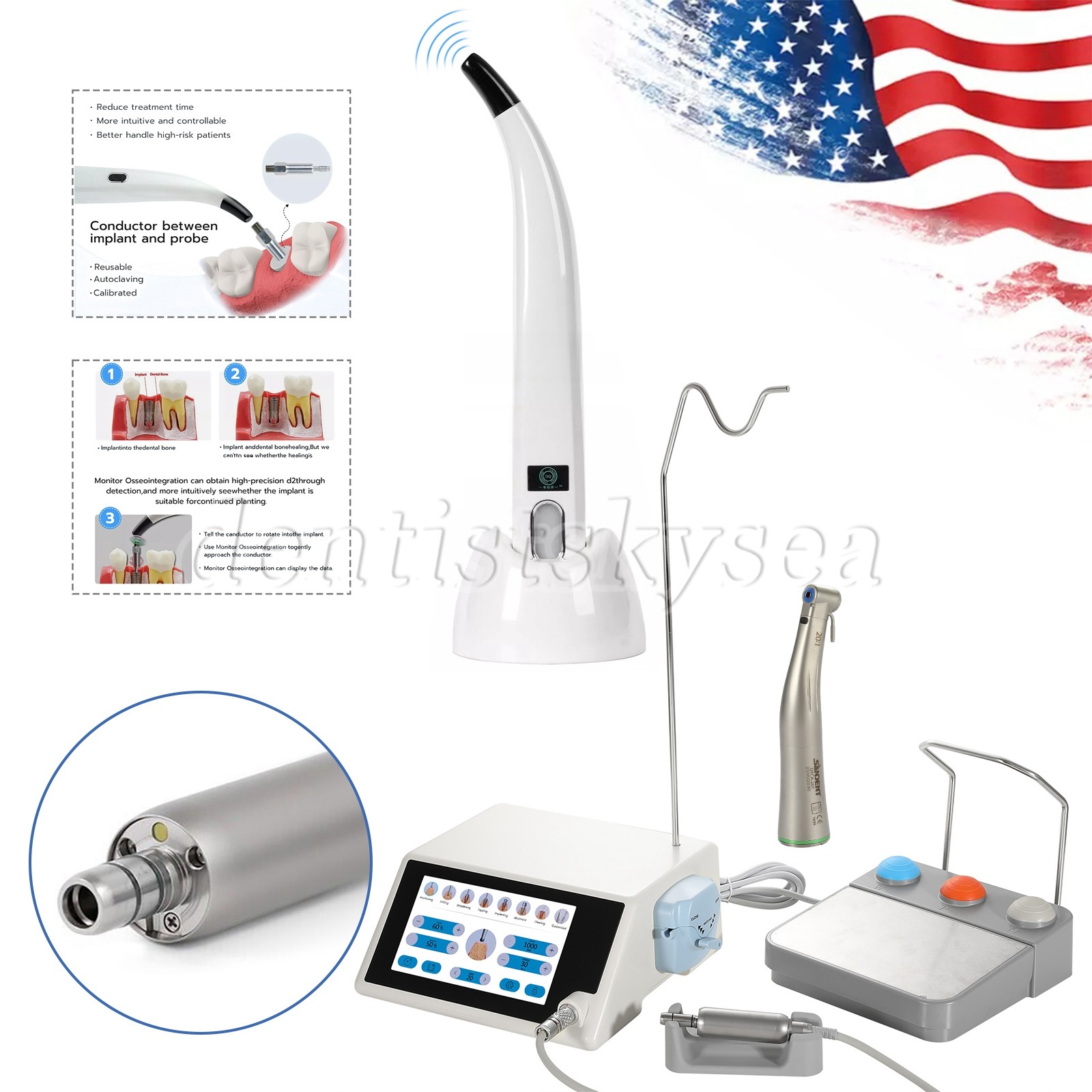 Monitor Osseointegration Stability Test / LED Implant Motor AC100-240V SANDENT