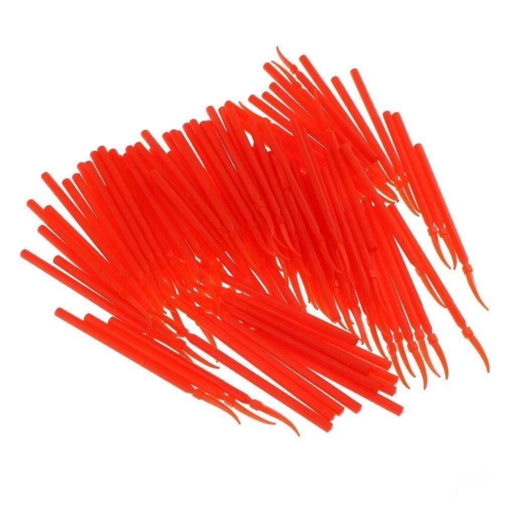 100 Pcs/Pack Disposable Dental Interdental Long Handle Plastic Wedges S/M/L
