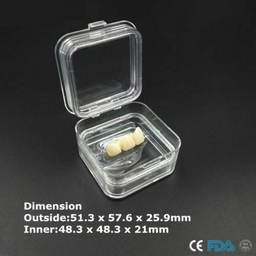 Denture False Inlay Teeth Membrane Case Hinged Display Jewelry Box Fragile 4size
