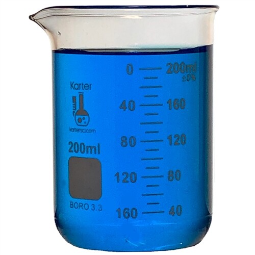 250ml Beaker, Low Form, 3.3 Boro. Glass, Karter Scientific 247I5 (Pack 24)