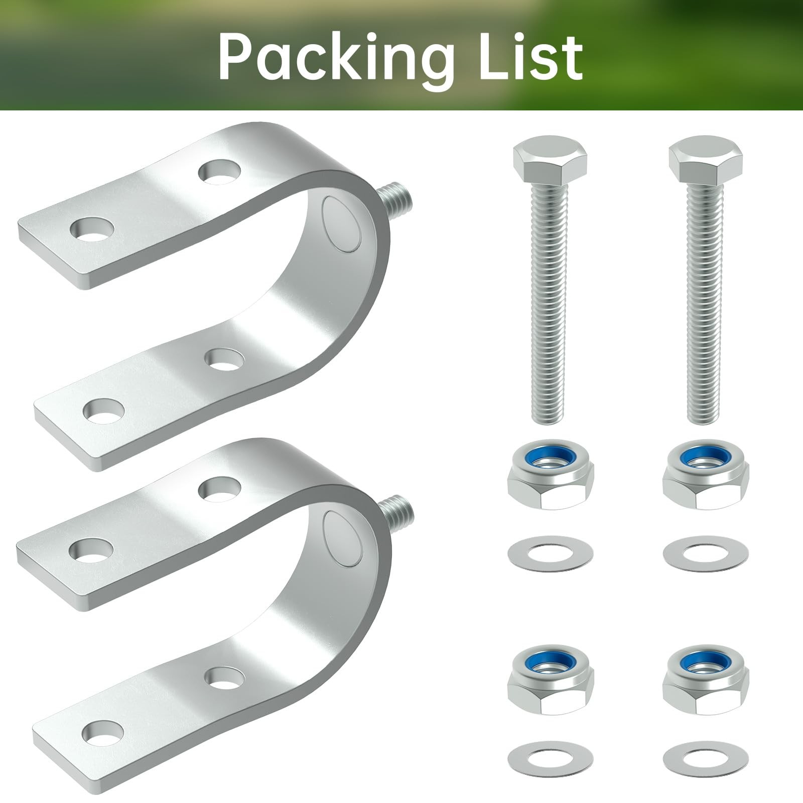 Universal Tube Bracket Kit for Automatic Gate Opener Systems Fits 1.6″ Silver