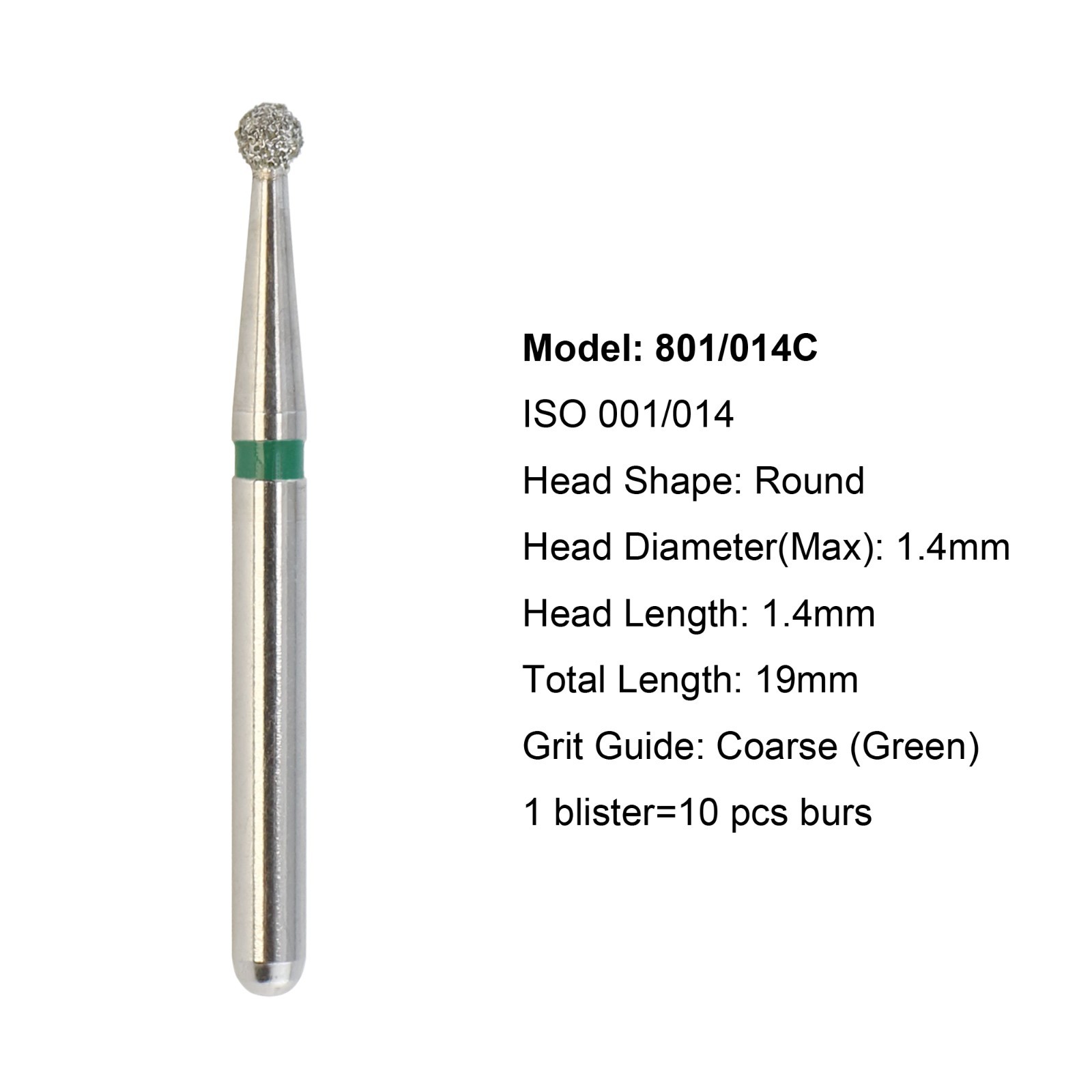Multi-Use Dental Diamond Burs FG Round Ball Coarse Fine Friction Grip High Speed