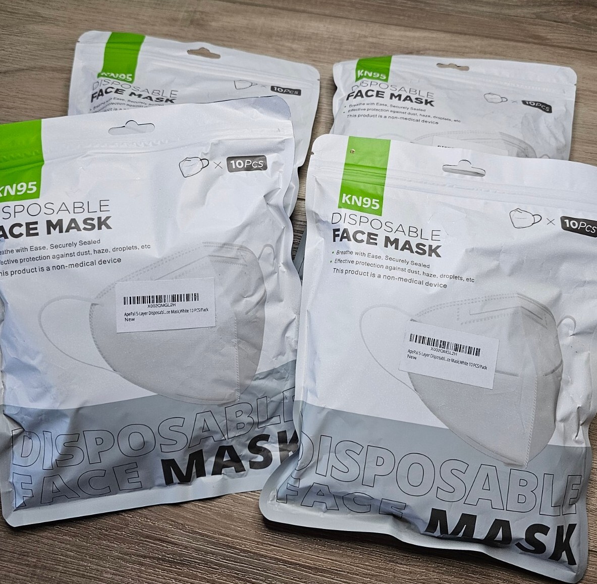 KN95 50 Pcs 5-Layer Disposable KN95 Face Masks Adult White Color New