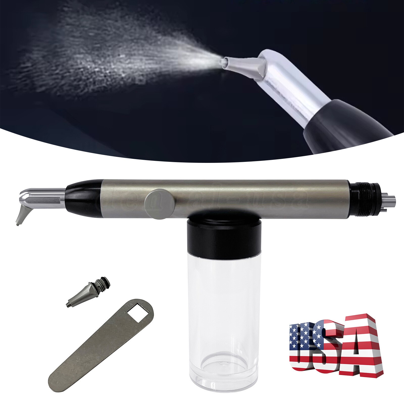 Dental Aluminum Oxide Micro Blaster Air Abrasion Polisher w Water Spray 4 Holes