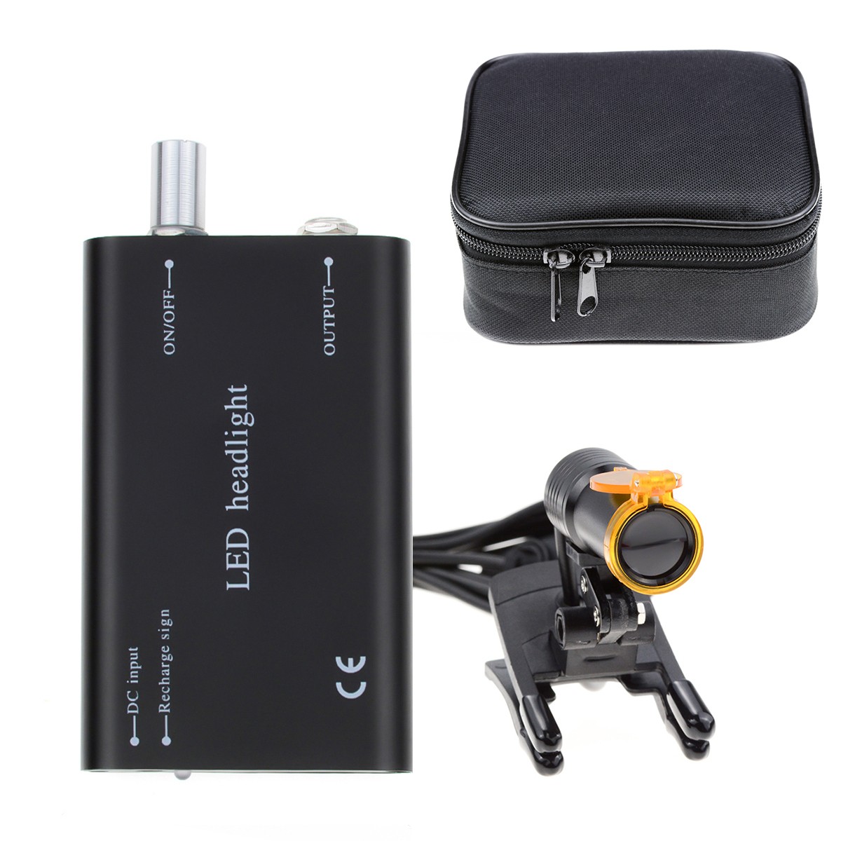 5W Dental Plastic Clip LED Headlight High Power Lamp+ Light Shield DY-007 Black