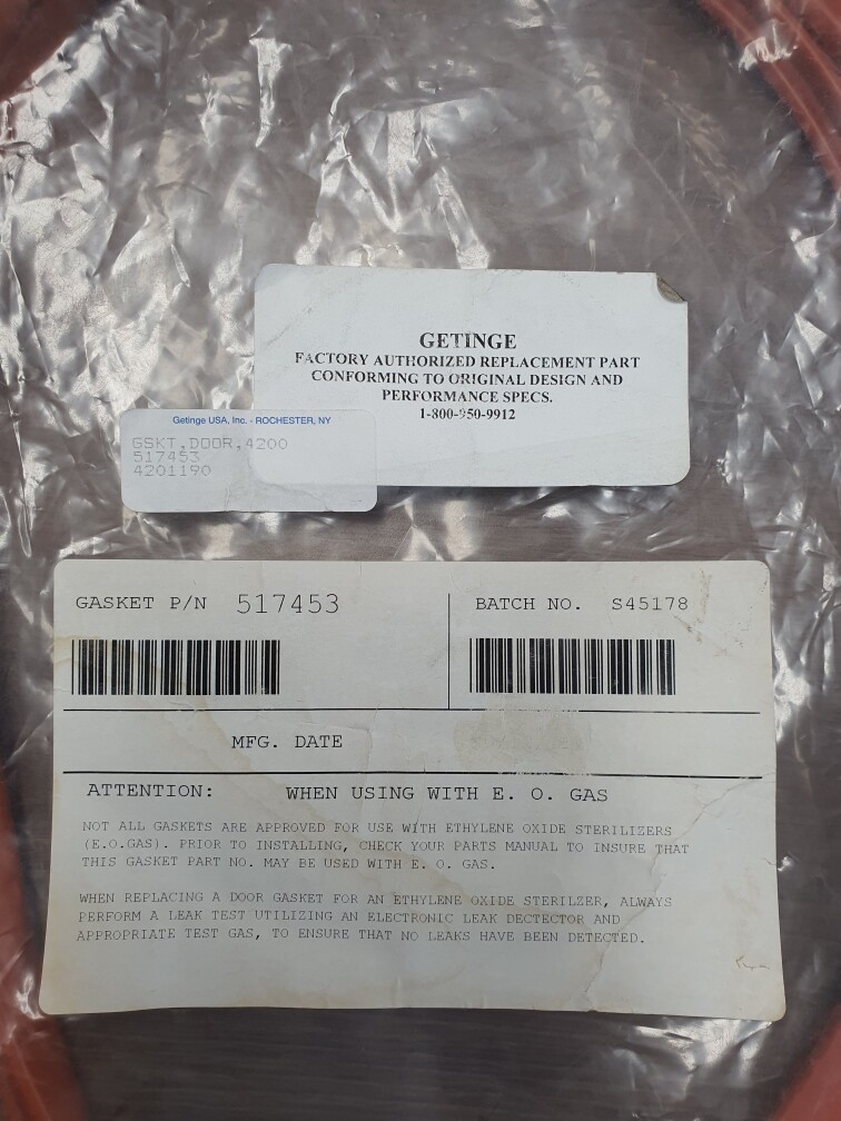 GETINGE/CASTLE 4200 Door Gasket P/N:517453 New OEM Original 24 X 62