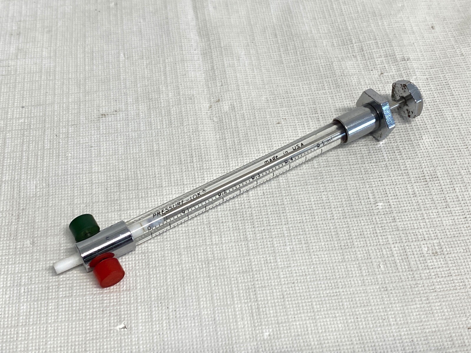 PRECISION 0.5mL Reusable Graduated Glass SomnoSuite Syringe w/ PTFE Slip Tip