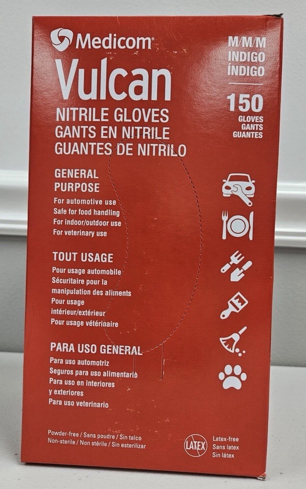 Medicom Vulcan Nitrile Glove Gant General Purpose MEDIUM 150 Automotive MED MD M