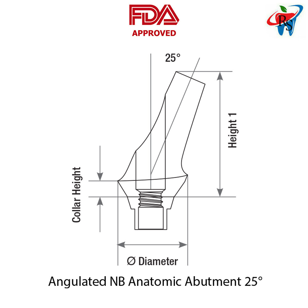 10pcs DSI Abutments Anatomic Angulated 25° Conical Connection NPØ3.5mm 1.5-4.5mm