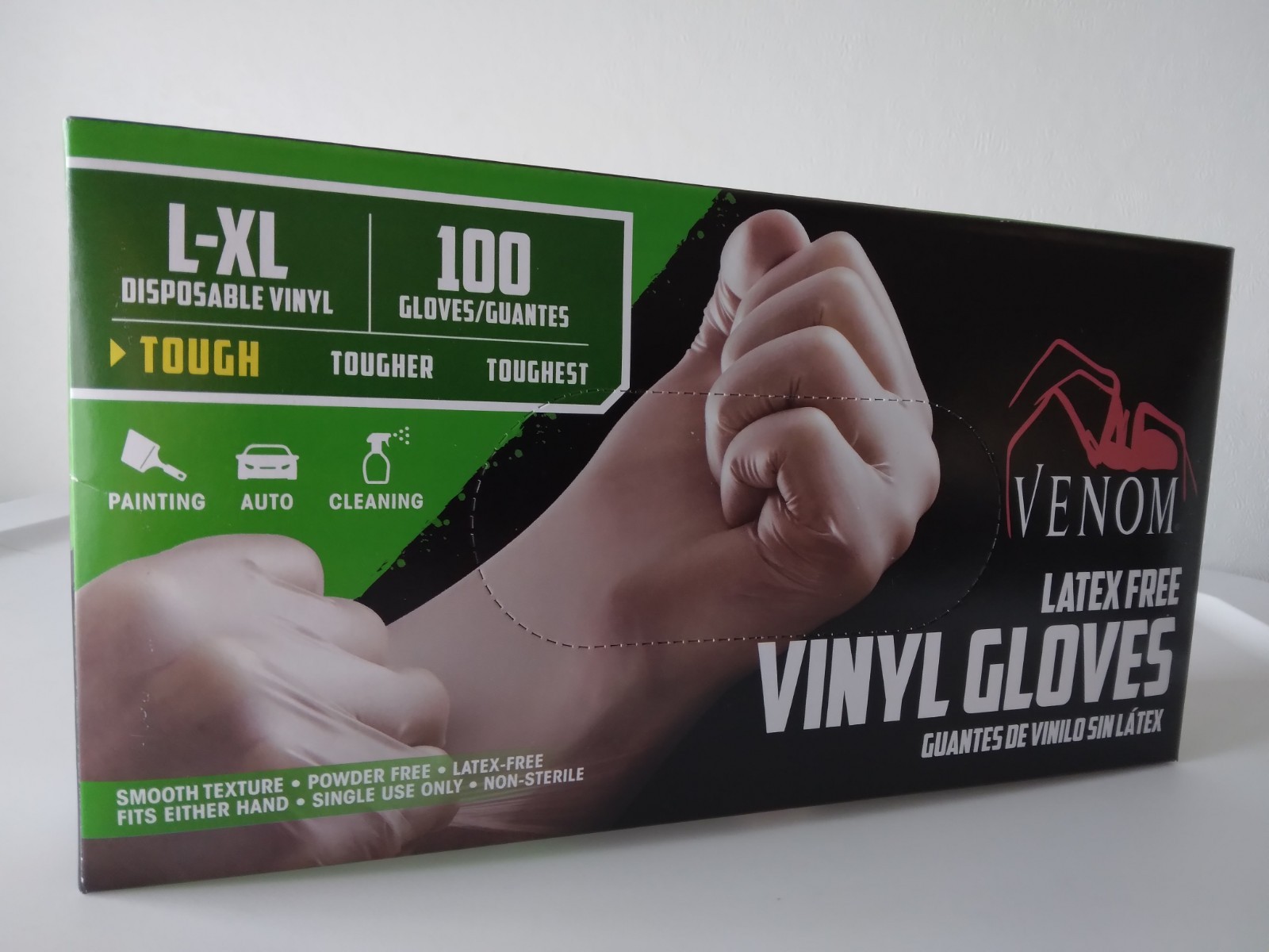 Venom L/XL Powder-Free Vinyl Gloves – 100 Count