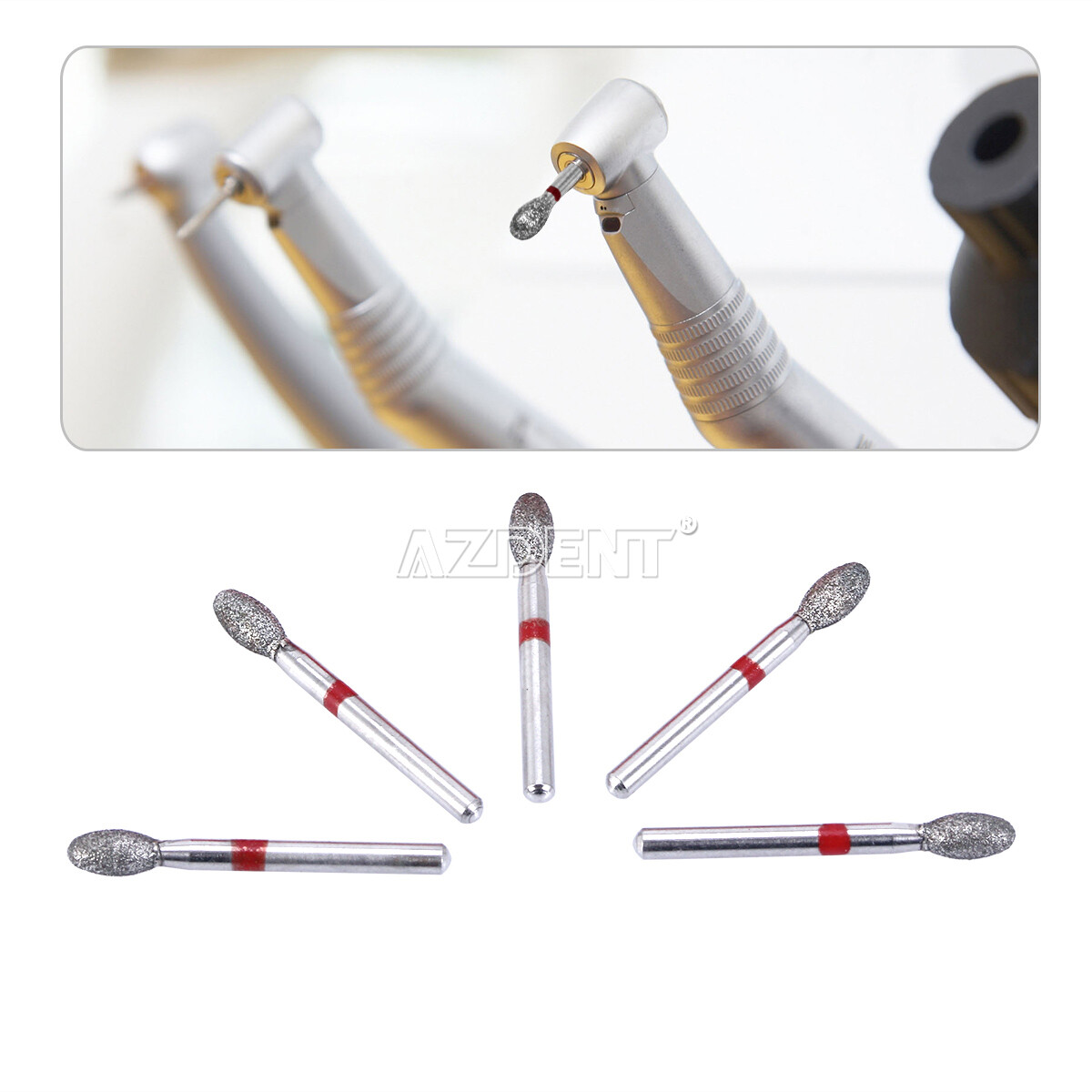 Dental Multi-Use FG Diamond Burs 379-023F Egg Football – (Fine Grit) AZDENT