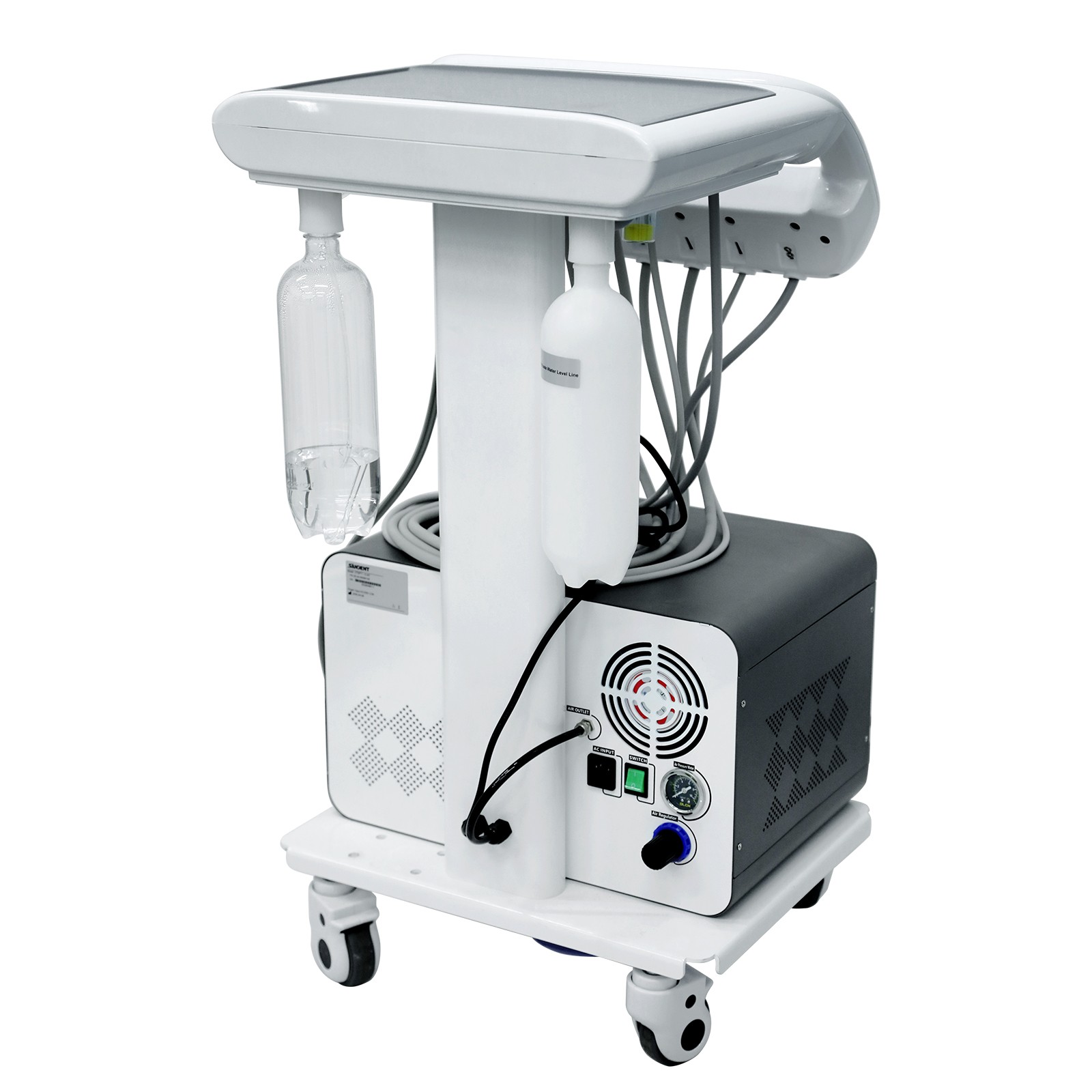 Dental Portable Delivery Unit Air Compressor Scaler Curing Light Rolling Trolley
