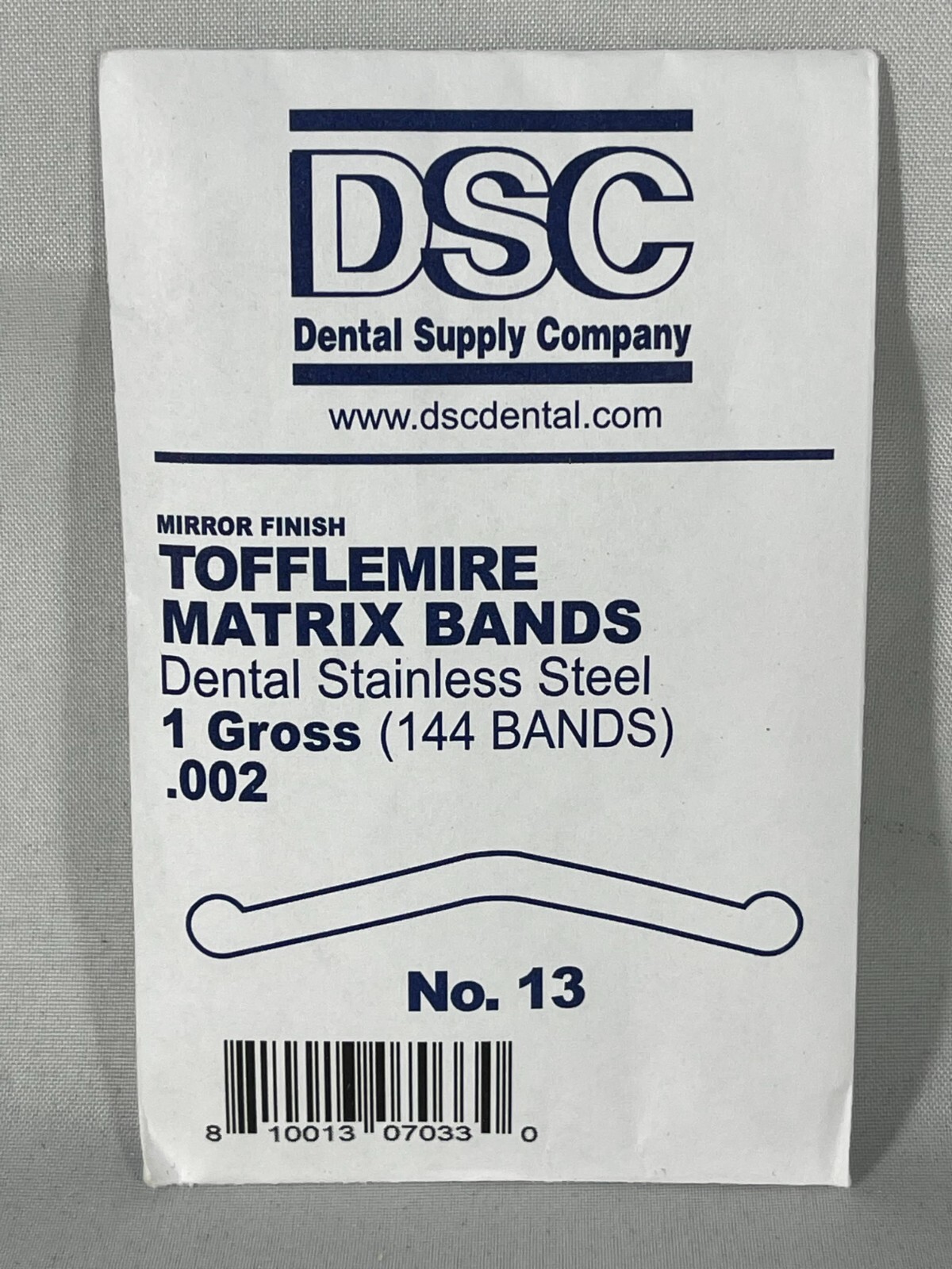 DSC 144x Mirror Finish Tofflemire Matrix Bands #13 .002 Dental Stainless Steel