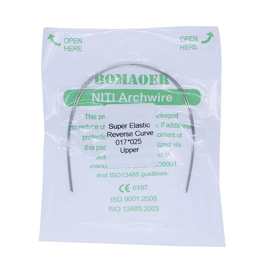 100×Dental Orthodontic Niti Rectangular Arch Wires Reverse Curve 17×25 Upper