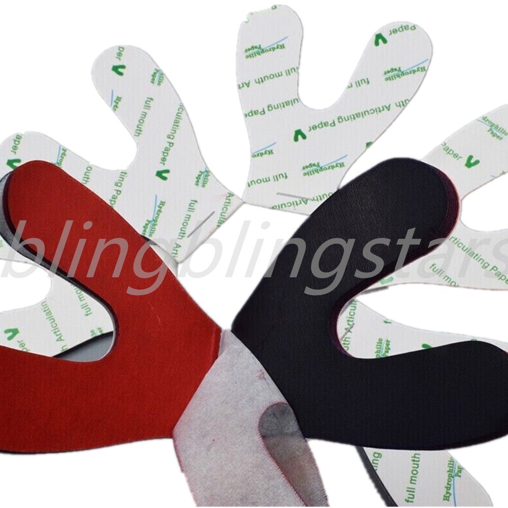 72Pcs/Box Dental Double-Side Horseshoe Form Articulating Paper For Denture 100um