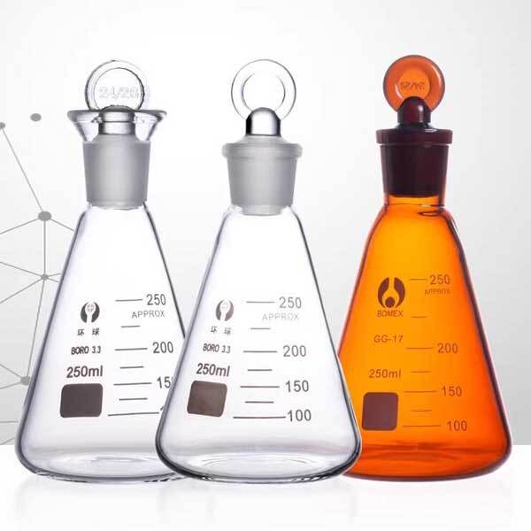 10ml-1000ml Conical Erlenmeyer Iodimetric Flask with stopper Chemistry Glassware