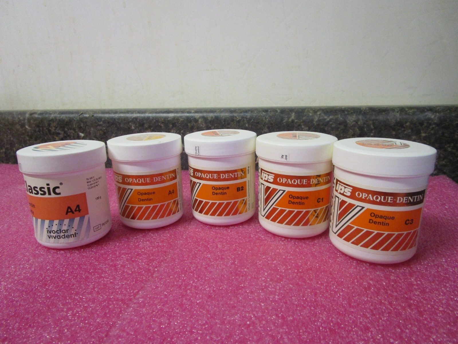 Qty (5) Approximately 50% Full Ivoclar IPS Opaque Dentin Metal Ceramic & Refill