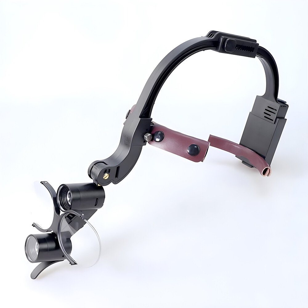 Wireless Dental 3.5X Binocular Loupes with 5W 2 LED Head Light Magnifying Glass