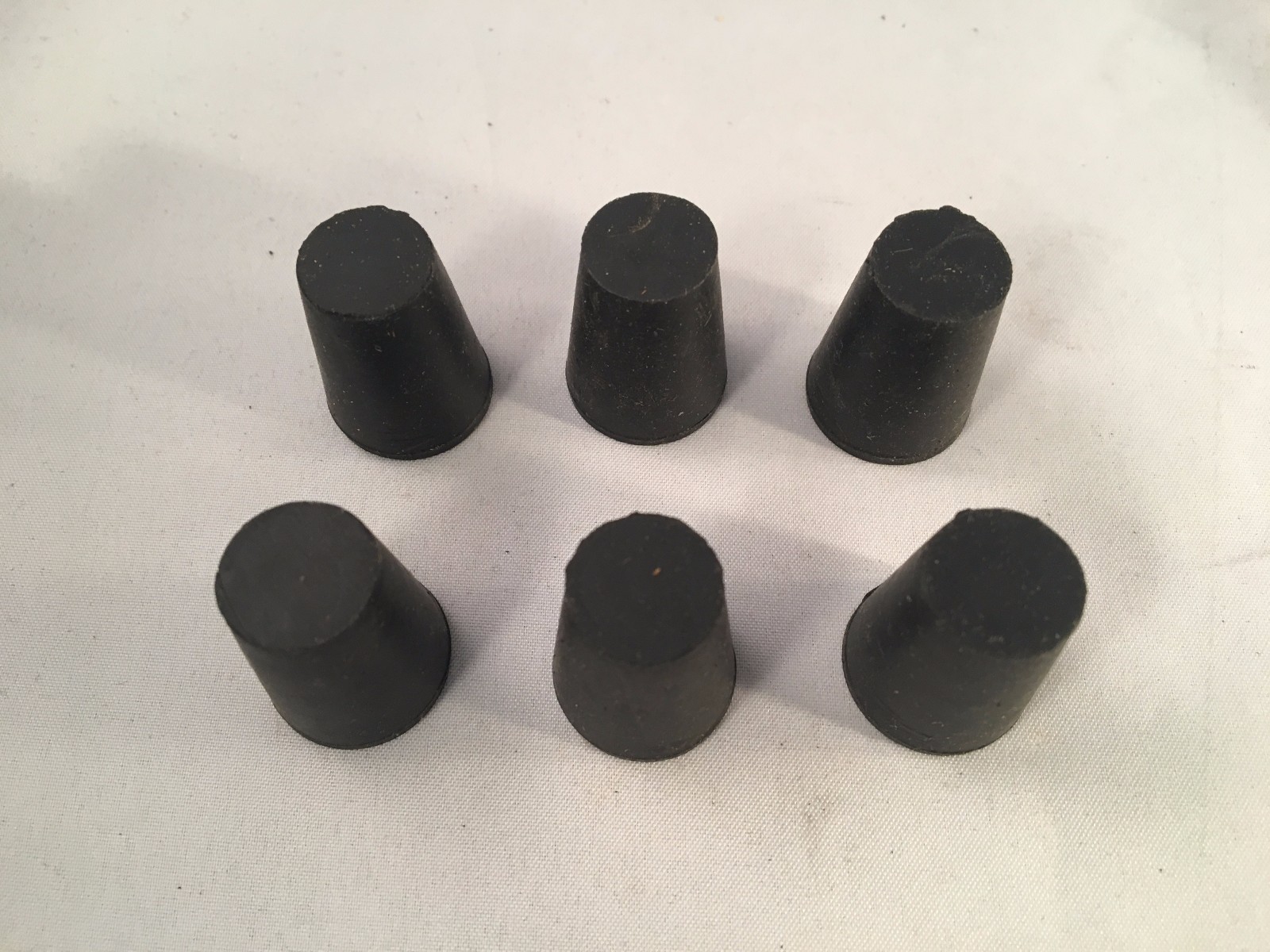 #1 Tapered Rubber Stopper Plug, Lot of 6