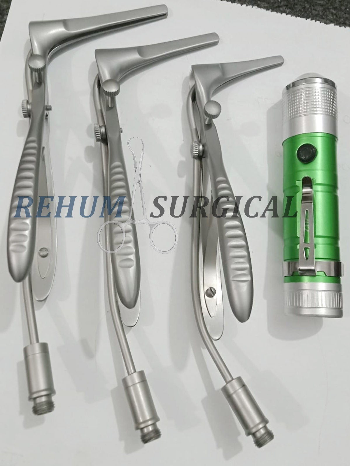​Set of 3 Fiber Optic Nasal Speculum ENT Diagnostic Instruments with LED Light S