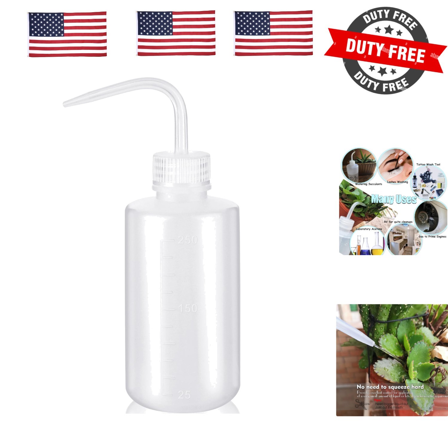 Plastic Squeeze Bottle Leak Proof, 250ml | 8.5oz White Wash Bottle Chemical, …