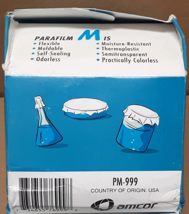 Parafilm PM999 Laboratory Sealing Film Roll, 4” Film Width, 250 ft. Long