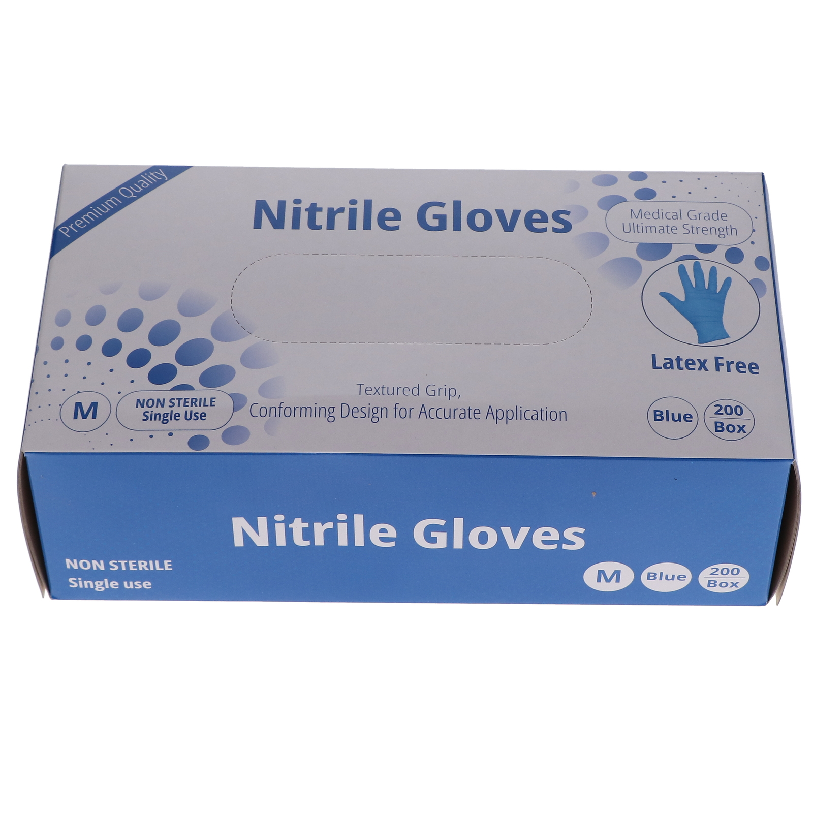 House Brand Dentistry 119202 HSB Nitrile Exam Gloves Medium Latex Free 200/Bx