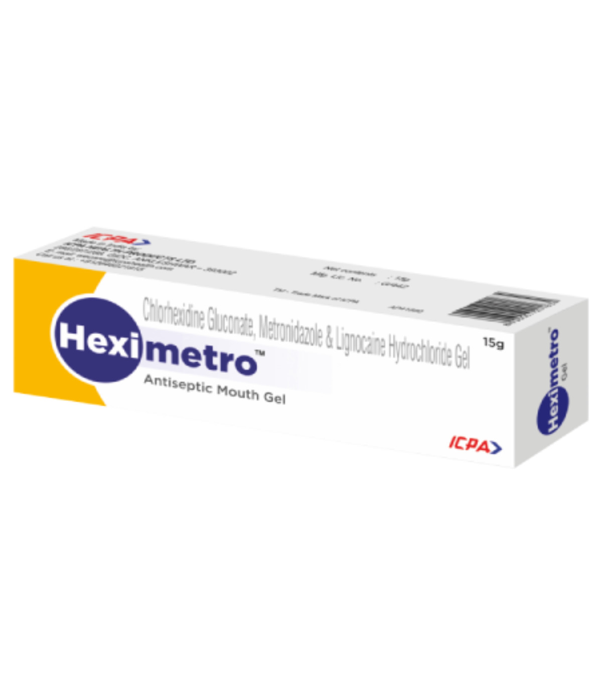 Dental HexiMetro Antiseptic Triple Action Mouth Gel 15gm Tube by ICPA (Free Ship