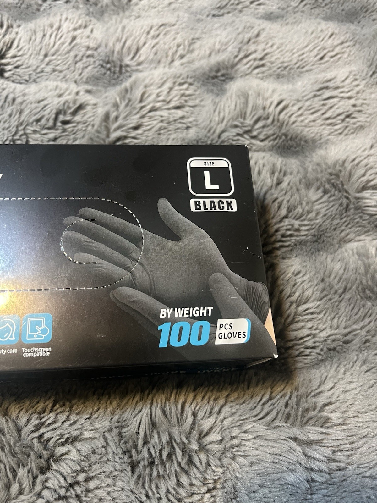 Black Disposable Nitrile Gloves Large 7 Mil Textured Grip Heavy Duty