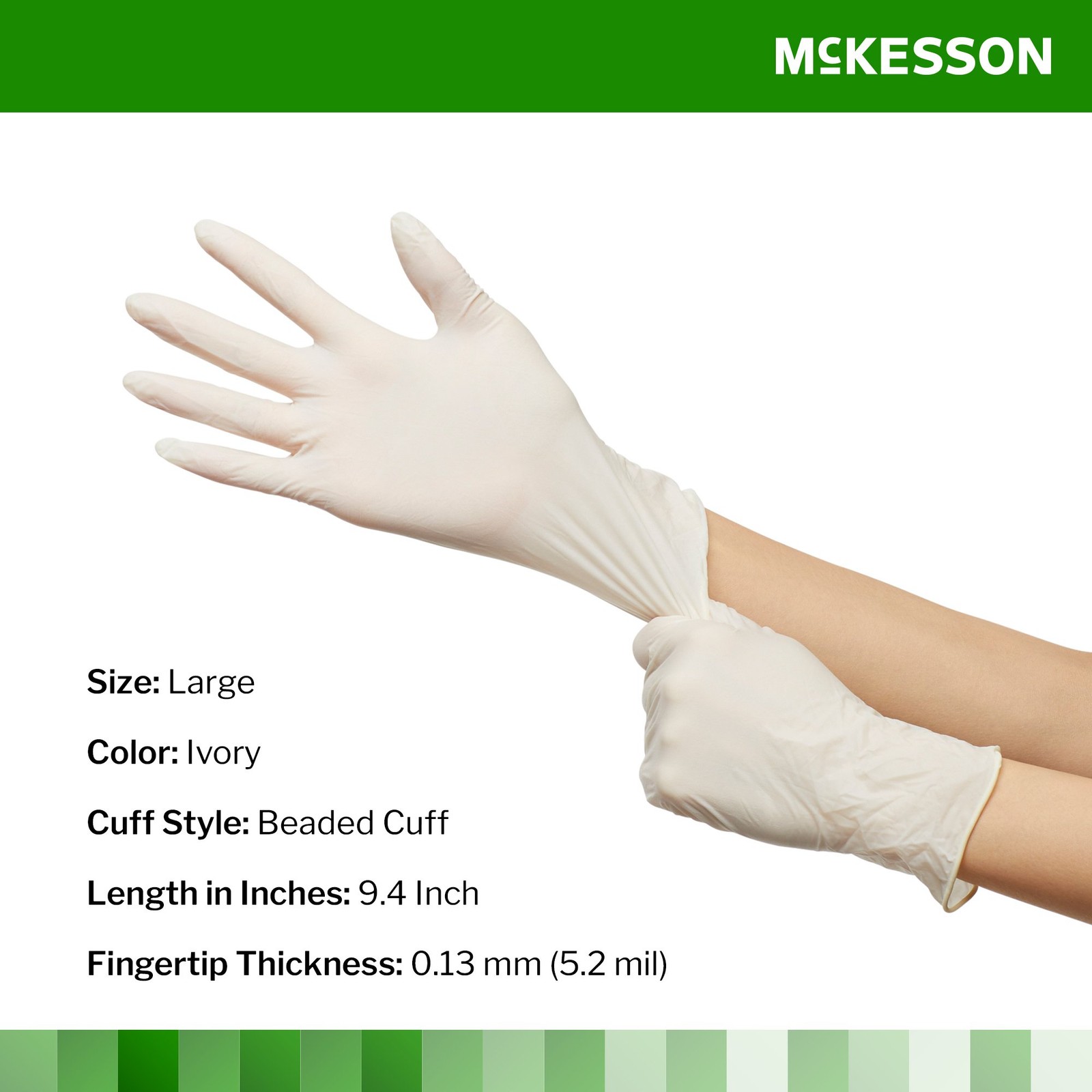 McKesson Confiderm Latex Exam Glove Standard Cuff Length LARGE 1000 per Case
