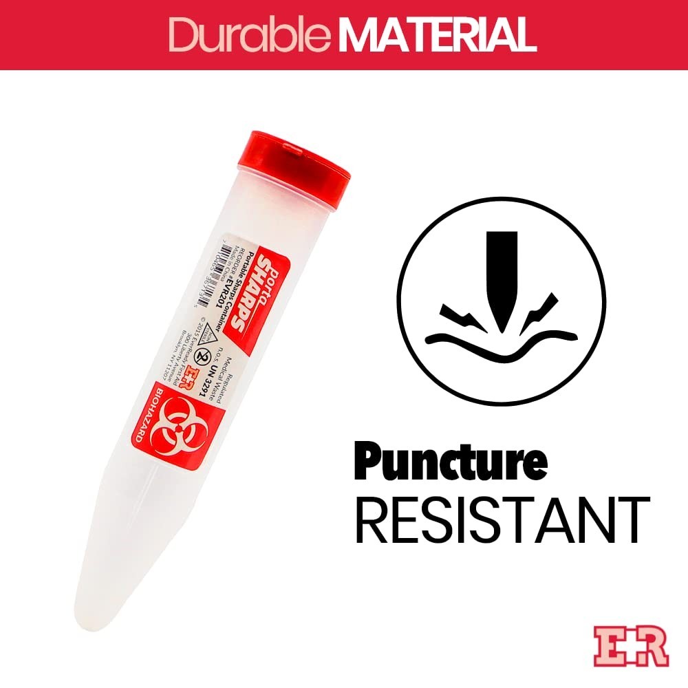 Portable 6 Count Sharps Container with Locking Lid – Essential for Medical Use