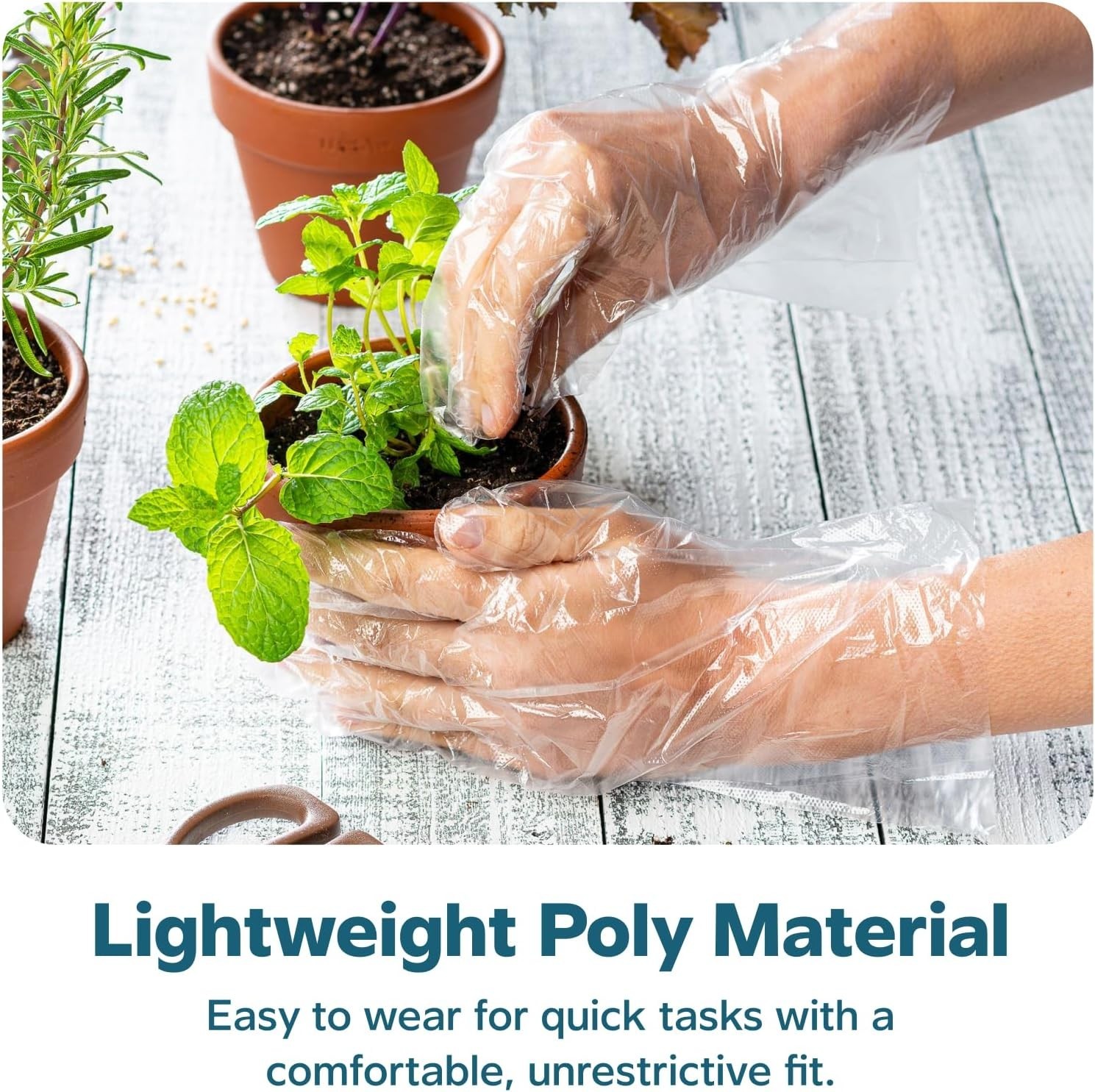 Comfy Package [100 Count] Disposable Poly Gloves – Food Safe Plastic Gloves f…