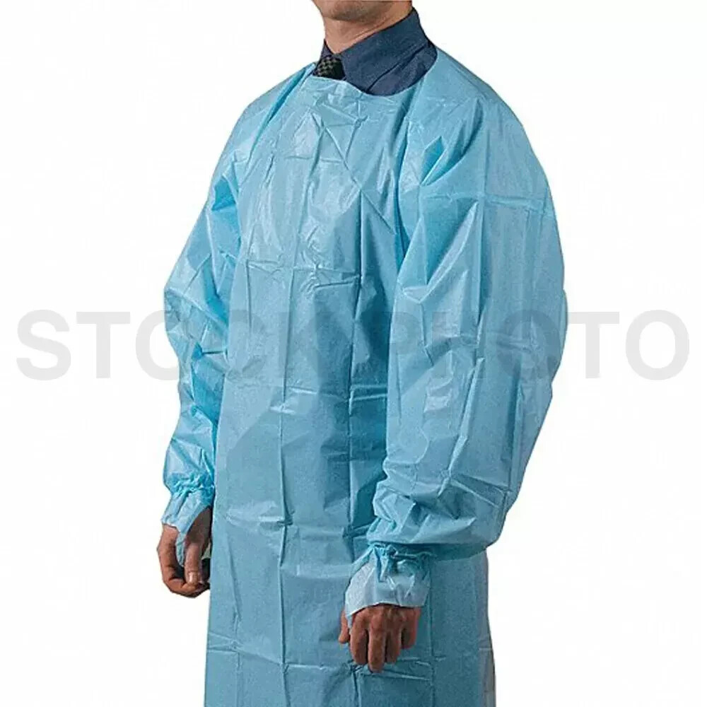 Precept 51576 Lightweight Blue Gown w/ Thumb Loops Size XL (2 Packs of 15)
